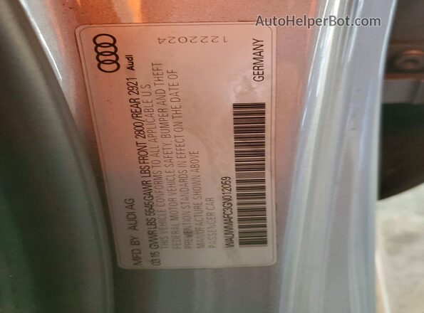 WAUWMAFC3GN012059 2016 AUDI A7 Серебряный 