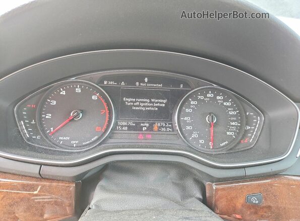 WAUWNGF54JN011205 2018 AUDI A5 Black Вид щитка приладів
