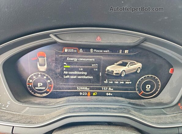 WAUYNGF55KN009165 2019 AUDI A5 Black ხელსაწყოთა პანელის ხედი
