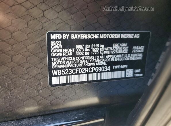 WB523CF02RCP69034 2024 BMW IX Gray Widok wnętrza 360 stopni