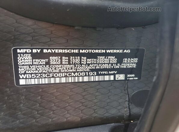 WB523CF08PCM08193 2023 BMW IX White Vista del compartimento del motor