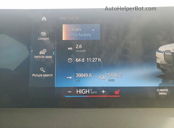 WB523CF08PCM08193 2023 BMW IX White Vista del cuadro de instrumentos