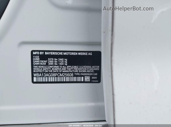 WBA13AG08PCM25608 2023 BMW 5 SERIES White Widok komory silnika