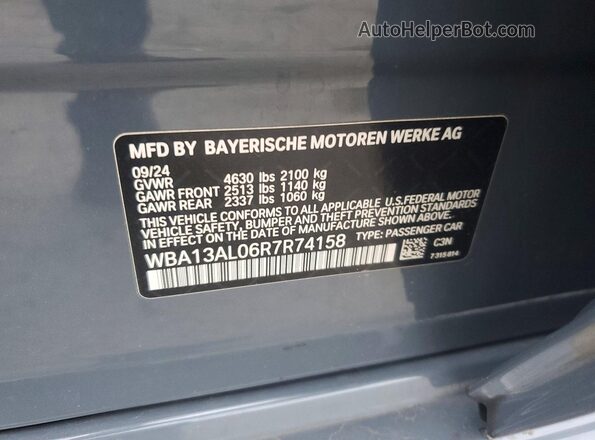 WBA13AL06R7R74158 2024 BMW M2 Blue Вид підкапотного простору