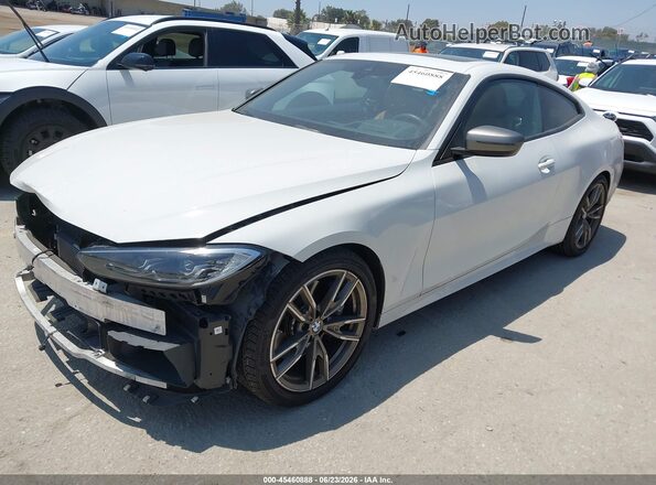 WBA13AR01MCG27461 2021 BMW M4 White წინა მარცხენა ხედი სამი მეოთხედიდან