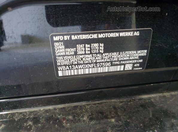 WBA13AW0XNFL97596 2022 BMW M4 Black Շարժիչի բաժամունքի տեսք