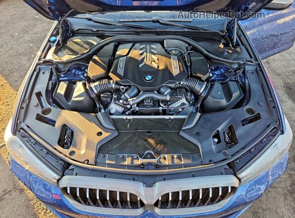 WBA13BK00PCM25650 2023 BMW M5 Blue Вид задньої частини салону