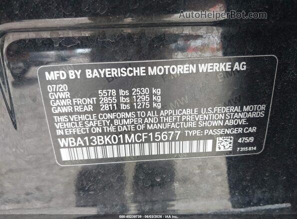 WBA13BK01MCF15677 2021 BMW 5 SERIES Black Вид підкапотного простору