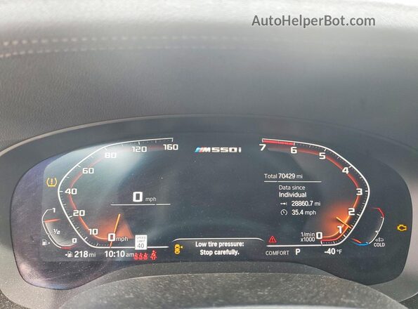 WBA13BK03MCF11162 2021 BMW M5 Gray Widok zestawu wskaźników