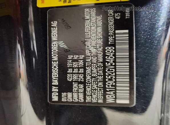 WBA1F9C52GV546498 2016 BMW OTHER Black 