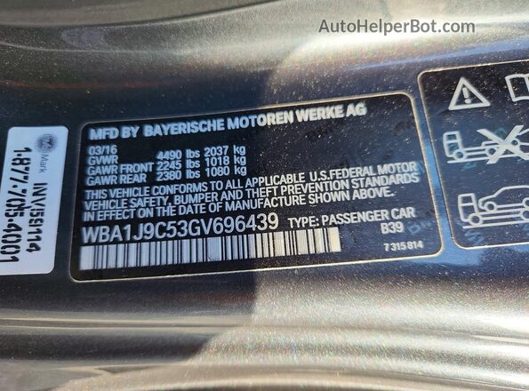 WBA1J9C53GV696439 2016 BMW M2 Charcoal 