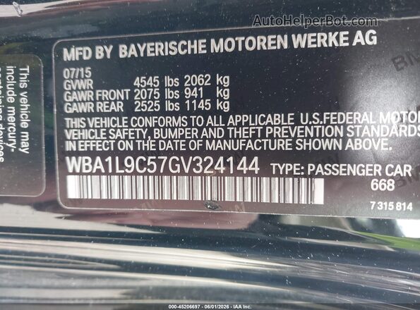 WBA1L9C57GV324144 2016 BMW 2 SERIES Black Widok komory silnika
