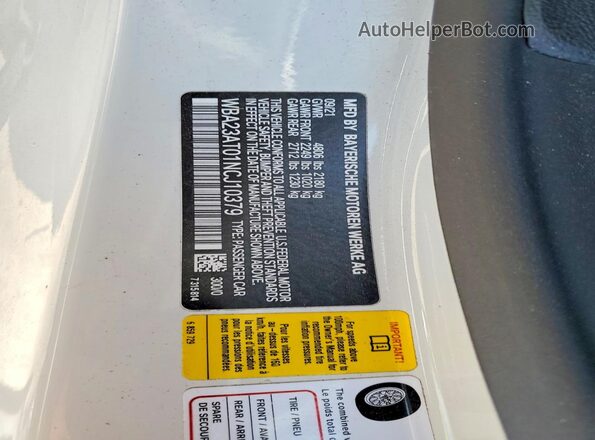 WBA23AT01NCJ10379 2022 BMW OTHER White Engine compartment view