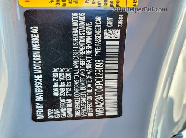 WBA23AT0XPCL29098 2023 BMW 4 SERIES Gray Вид підкапотного простору