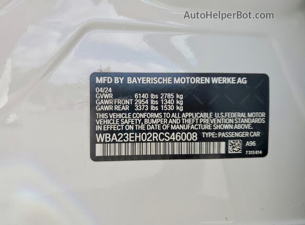 WBA23EH02RCS46008 2024 BMW OTHER White Widok komory silnika