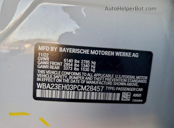 WBA23EH03PCM28457 2023 BMW 7 SERIES Gray Vista del compartimento del motor