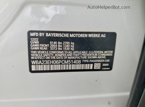 WBA23EH06PCM51408 2023 BMW 7 SERIES White Engine compartment view