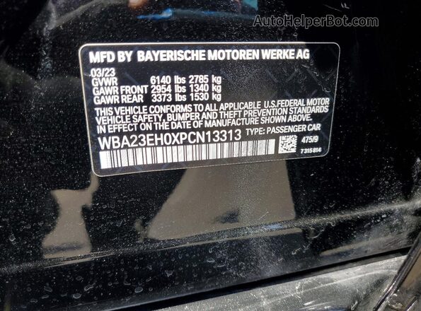 WBA23EH0XPCN13313 2023 BMW 7 SERIES Black Vista de la etiqueta del VIN