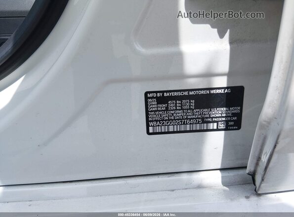 WBA23GG02S7T64975 2025 BMW 2 SERIES White Вид підкапотного простору
