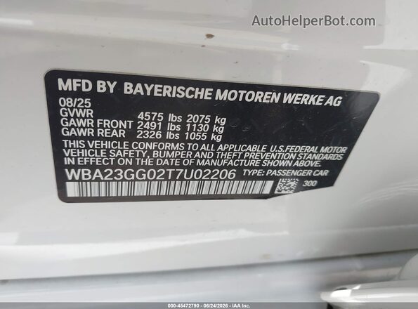 WBA23GG02T7U02206 2026 BMW 2 SERIES White Engine compartment view