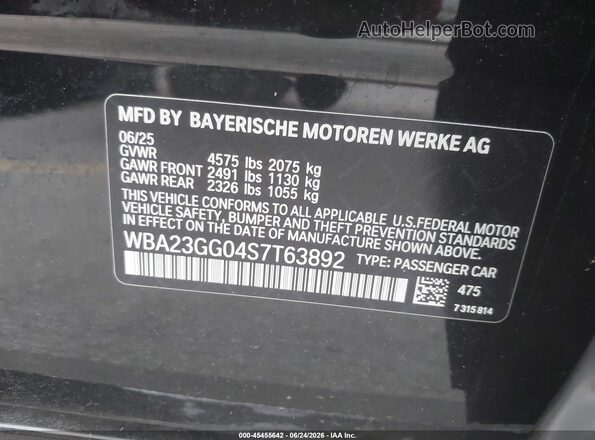 WBA23GG04S7T63892 2025 BMW 2 SERIES Black ძრავის განყოფილების ხედი