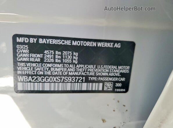 WBA23GG0XS7S93721 2025 BMW 2 SERIES White Widok komory silnika
