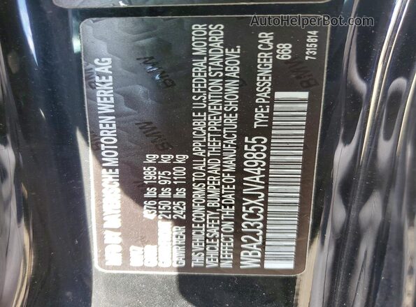 WBA2J3C5XJVA49855 2018 BMW 2 SERIES Черный Вид подкапотного пространства