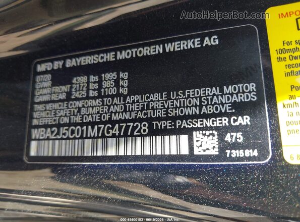 WBA2J5C01M7G47728 2021 BMW M2 Black Engine compartment view