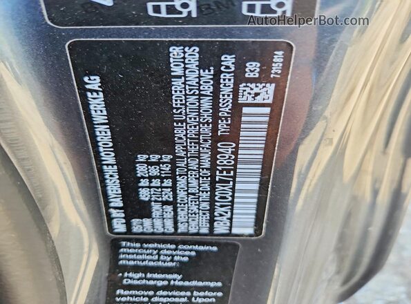 WBA2K1C0XL7E18940 2020 BMW 2 SERIES Black VIN կոդի պիտակի տեսք