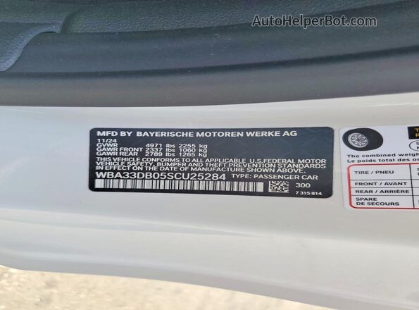 WBA33DB05SCU25284 2025 BMW 4 SERIES White Շարժիչի բաժամունքի տեսք