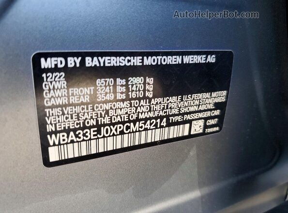 WBA33EJ0XPCM54214 2023 BMW 7 SERIES Silver ძრავის განყოფილების ხედი