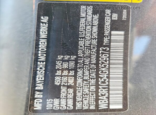 WBA3R1C54GK529673 2016 BMW OTHER Charcoal 