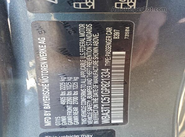 WBA3T1C51GP821334 2016 BMW OTHER Серый Вид подкапотного пространства
