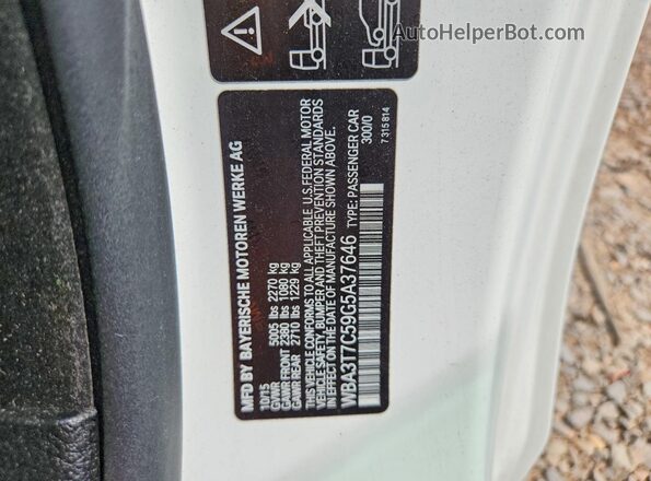 WBA3T7C59G5A37646 2016 BMW 7 SERIES White Вид підкапотного простору