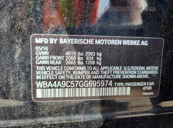 WBA4A9C57GG695974 2016 BMW OTHER Black 