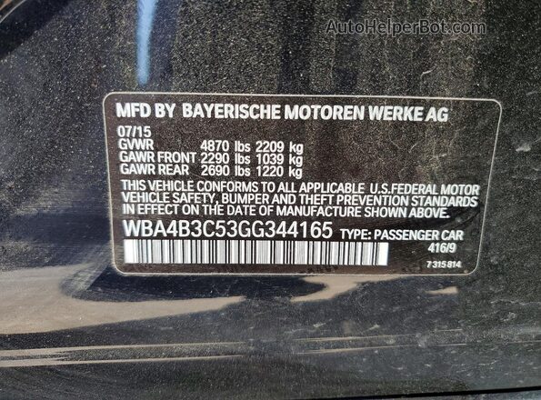 WBA4B3C53GG344165 2016 BMW 4 SERIES Blue ძრავის განყოფილების ხედი