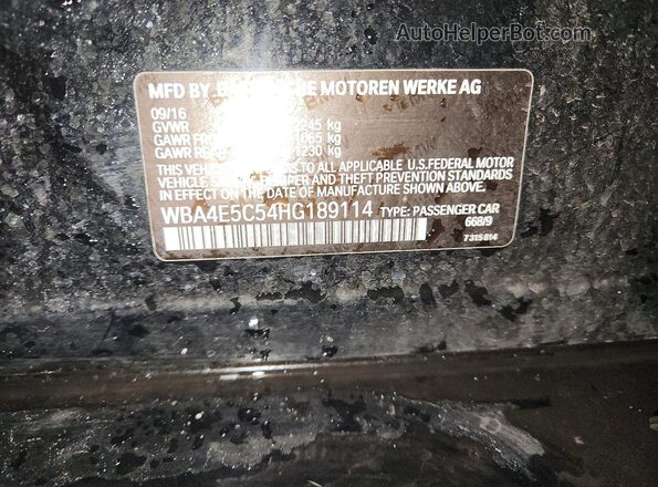 WBA4E5C54HG189114 2017 BMW 4 SERIES Black Widok komory silnika