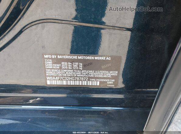WBA4F7C32HG787872 2017 BMW 4 SERIES Dark Blue Engine compartment view