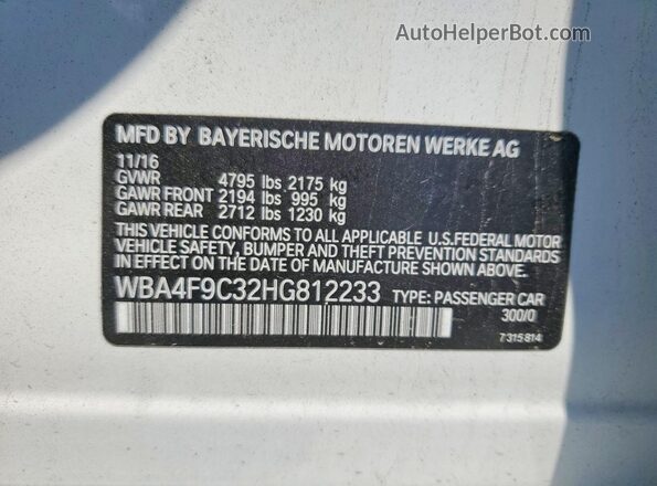 WBA4F9C32HG812233 2017 BMW 4 SERIES White Vista del compartimento del motor