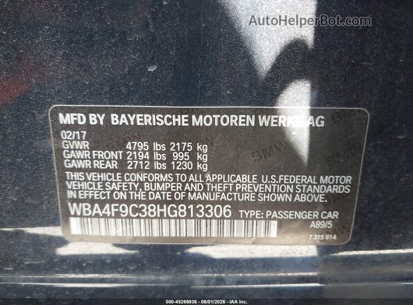 WBA4F9C38HG813306 2017 BMW 7 SERIES Blue 