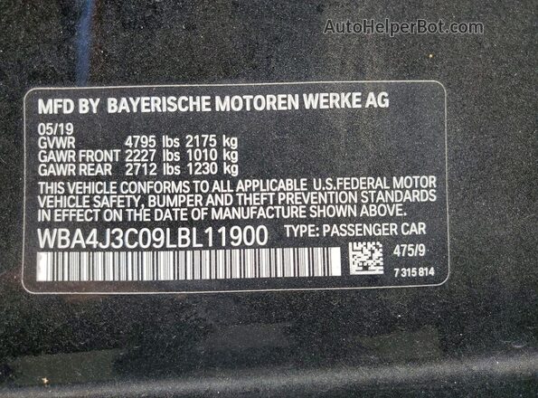 WBA4J3C09LBL11900 2020 BMW OTHER Черный 