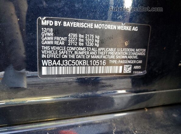 WBA4J3C50KBL10516 2019 BMW 4 SERIES Черный Вид подкапотного пространства
