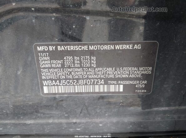 WBA4J5C52JBF07734 2018 BMW 4 SERIES Black Widok komory silnika