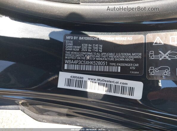 WBA4P3C5XHK528051 2017 BMW 4 SERIES Black Engine compartment view