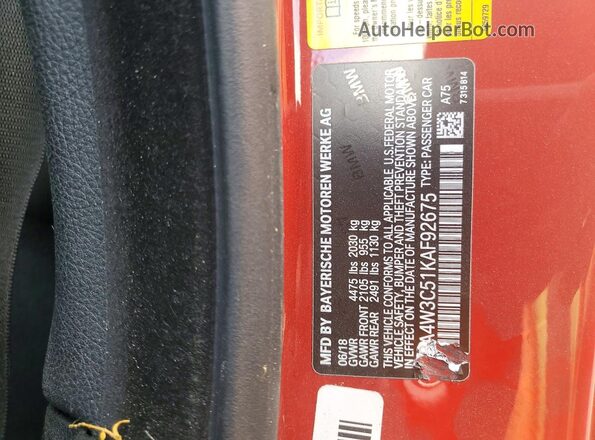 WBA4W3C51KAF92675 2019 BMW OTHER Red 