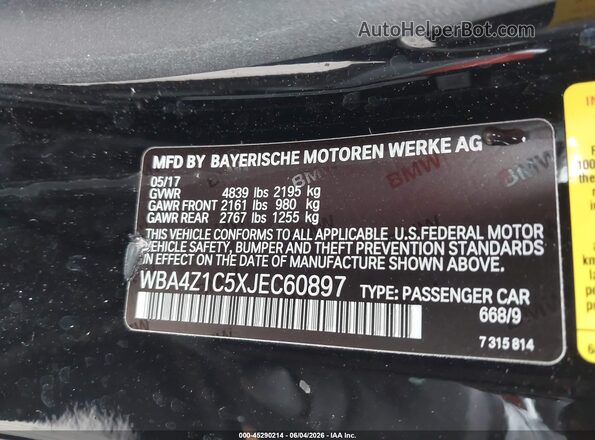 WBA4Z1C5XJEC60897 2018 BMW 4 SERIES Black Widok komory silnika