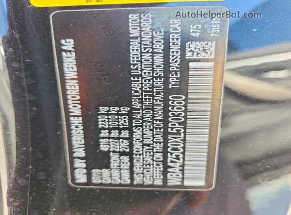 WBA4Z5C0XL5P03660 2020 BMW OTHER Black 