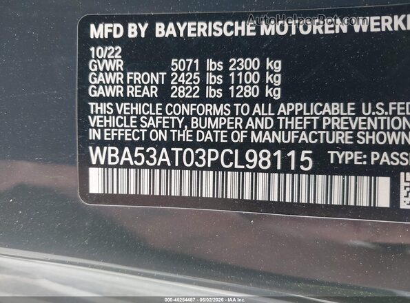 WBA53AT03PCL98115 2023 BMW M4 Gray Widok komory silnika