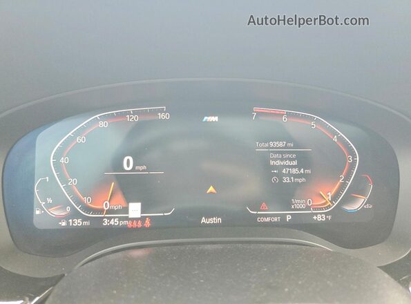 WBA53BH03MCF97601 2021 BMW 5 SERIES Black Widok zestawu wskaźników