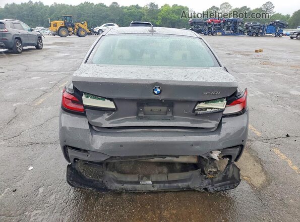 WBA53BH04MCF27802 2021 BMW 5 SERIES Gray Rear view